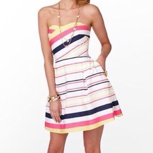 Lilly Pulitzer Felicity Dress Resort White Lady Like Stripe Size 10